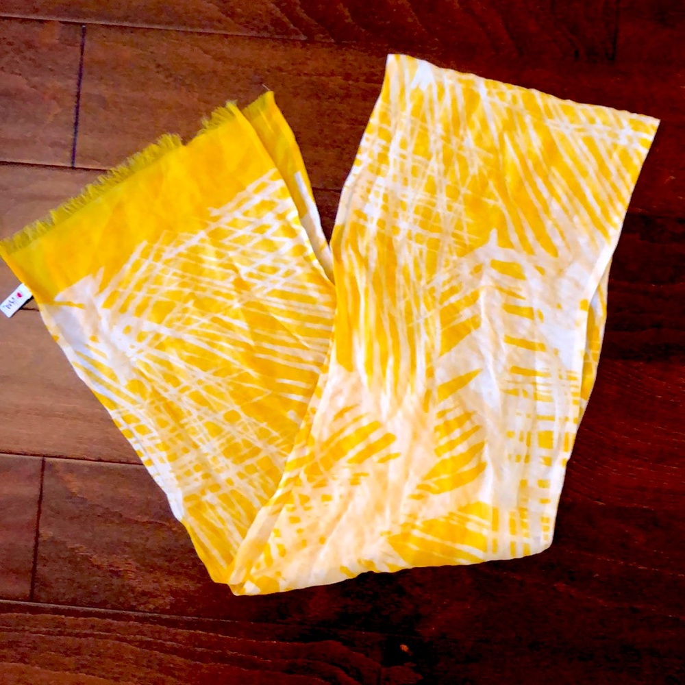 Silk yellow long scarf 100% silk